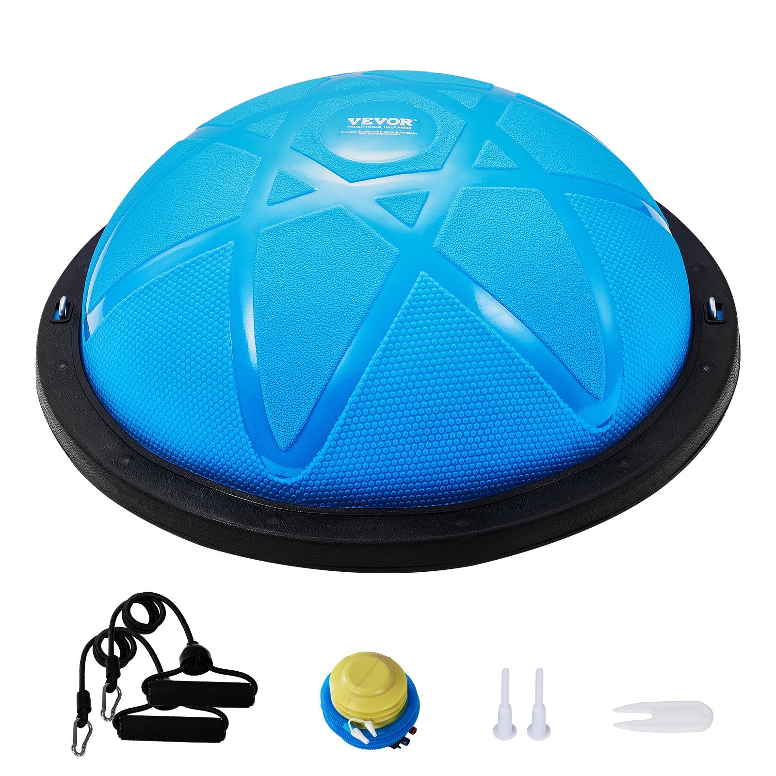 Half-Dome Balance Ball Trainer, 23-inch Stability Yoga Ball, 660 lbs Weight Capacity, with Resistance Bands and Pump