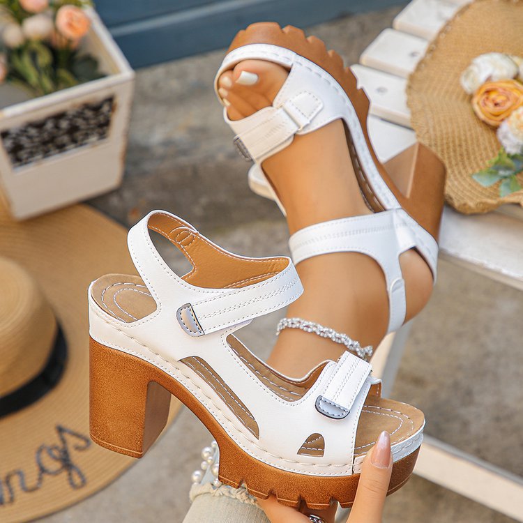 Thick Soled Straight Strap Sandals For Women