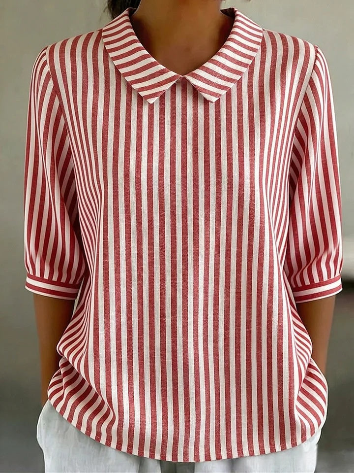 Printed Artistic And Fashionable Versatile Crew-neck Pullover Top