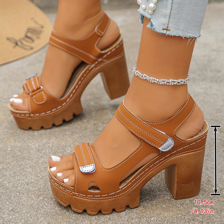 Thick Soled Straight Strap Sandals For Women