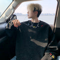 Tie-dye Colorful Embroidered Crewneck Sweatshirt For Men