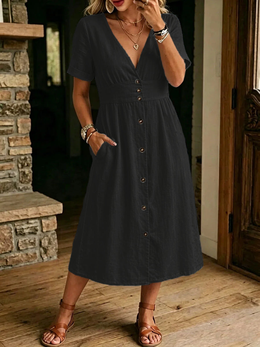 Women's Casual Loose Fashion Short-Sleeve Dress