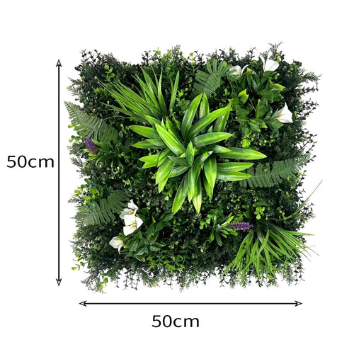Artificial Living Wall Hedge Plant Panel In Outdoor UV Stable 50x50cm Fern UK