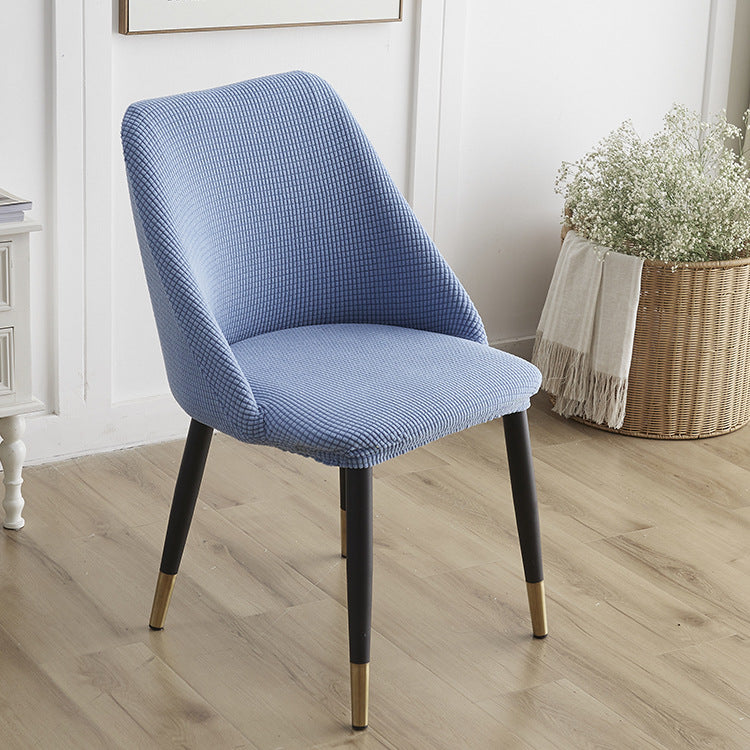 Curved Solid-Color Fleece Full-Cover Chair Cover