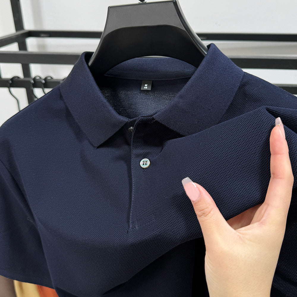 Heavyweight Mens Polo Shirt Short-sleeved T-shirt With A Turn-down Collar