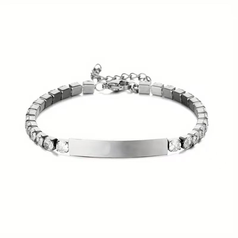 Stainless Steel Curved Plate Long Strip Casual Bracelet