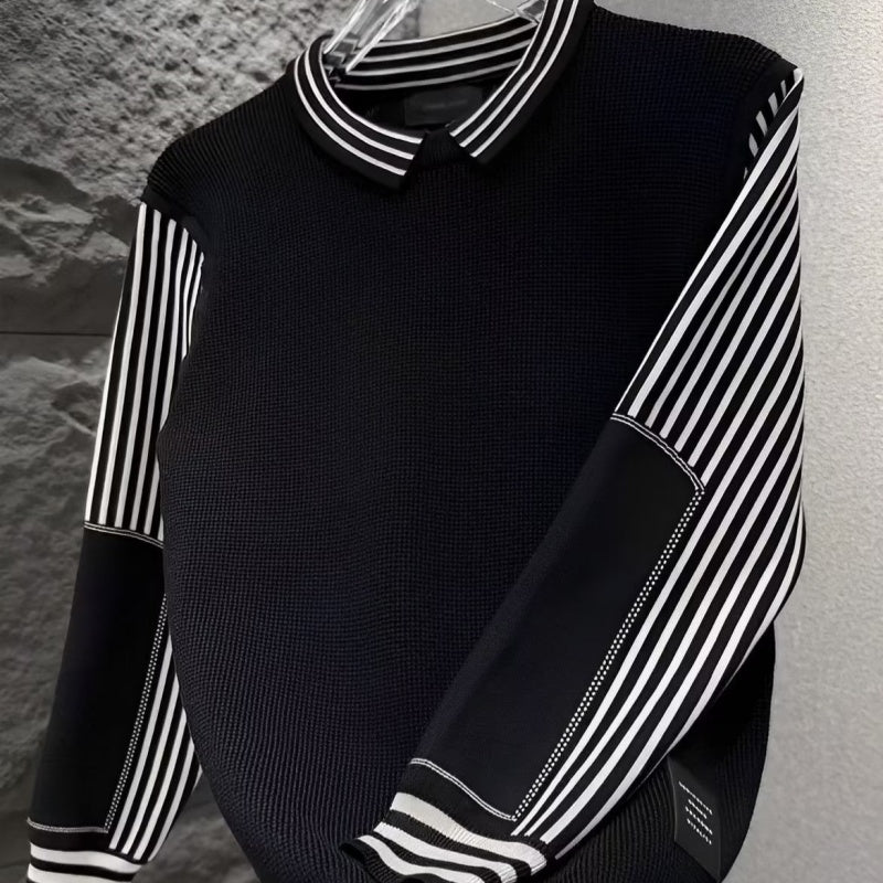 Mens Shirt-collar Knit Sweater For Spring And Autumn