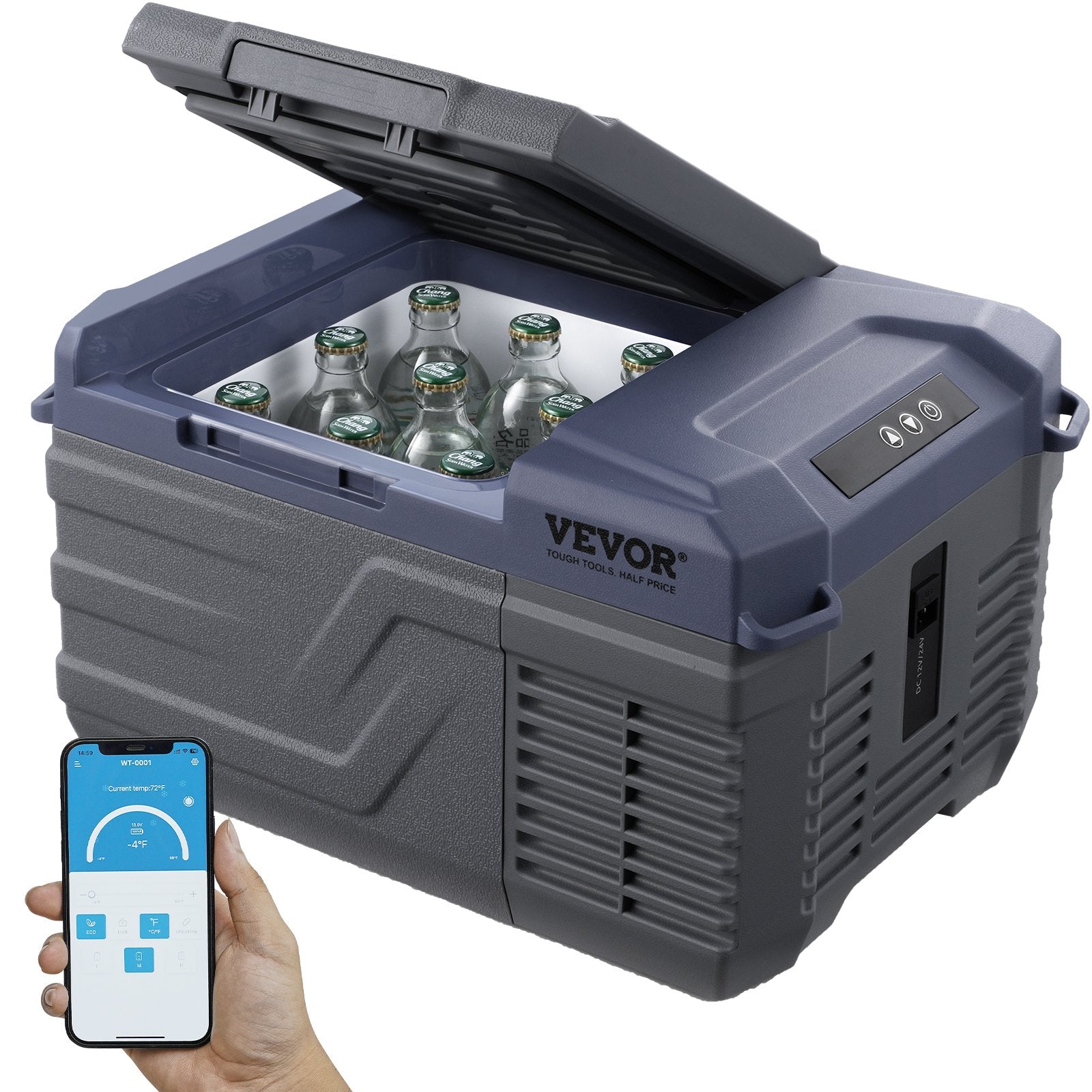 Car Refrigerator 12-Volt Portable 9-Liter Single Zone Freezer Adjustable Range from -4℉ to 68℉