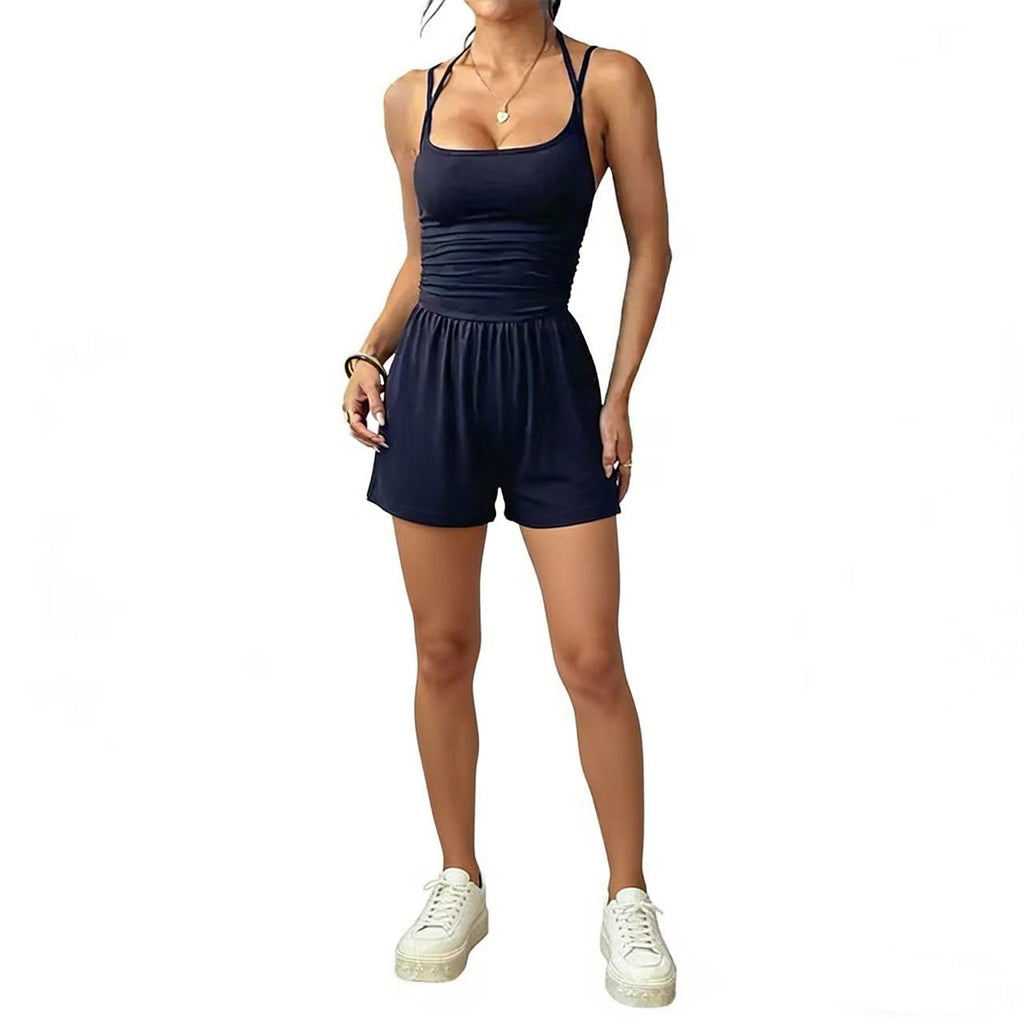 Sleeveless Strappy High-Waist Jumpsuit For Women