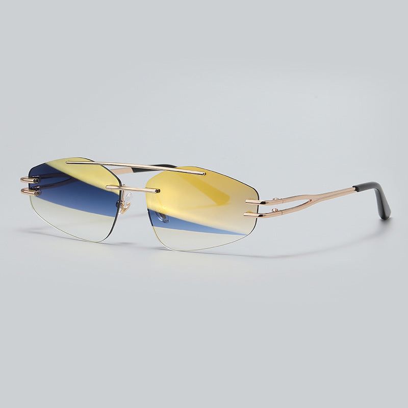 YSM8003 New Fashionable Polygonal Cut-Edge Frameless Sunglasses