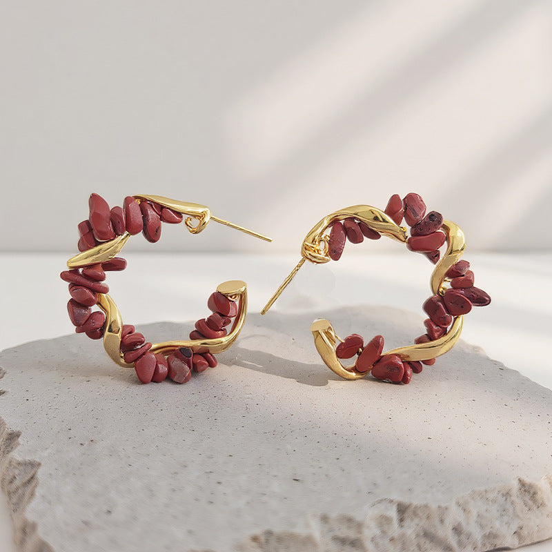 Red Colorful Blue Turquoise Fashion Earrings