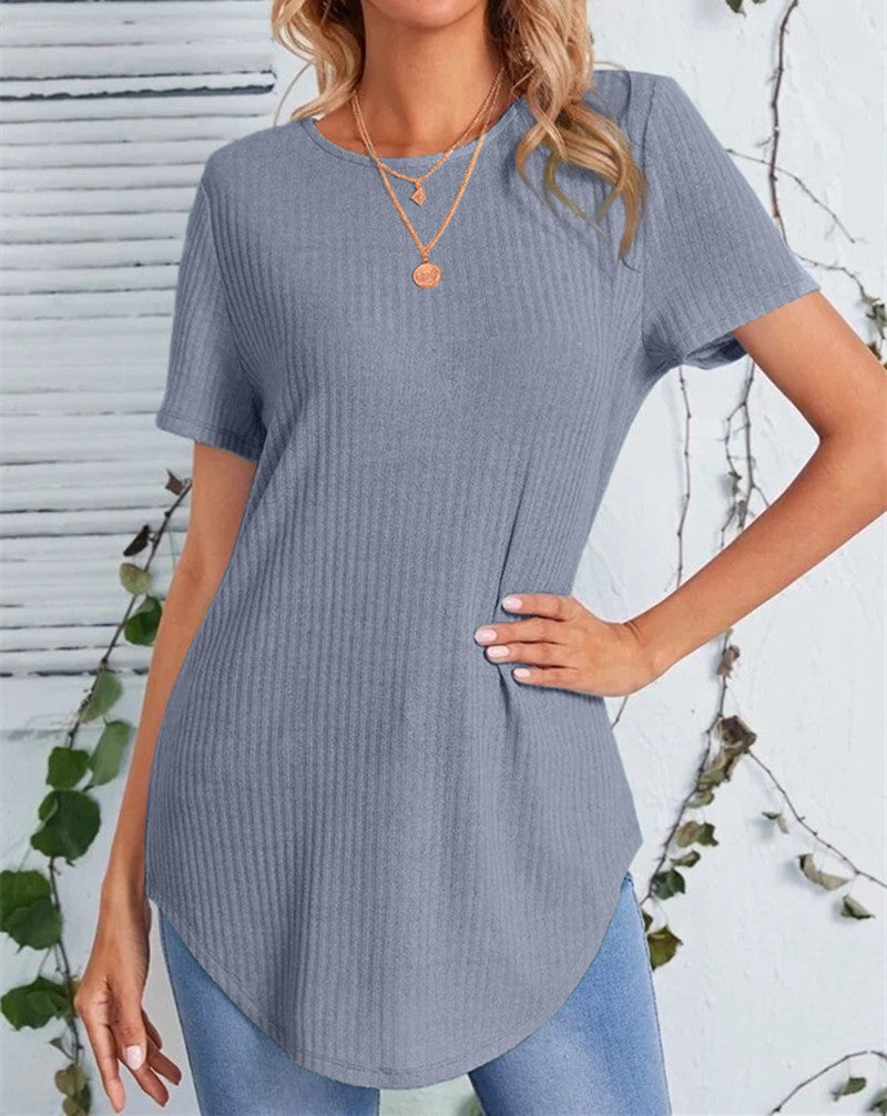 Women's Single-Breasted Casual Loose T-Shirt