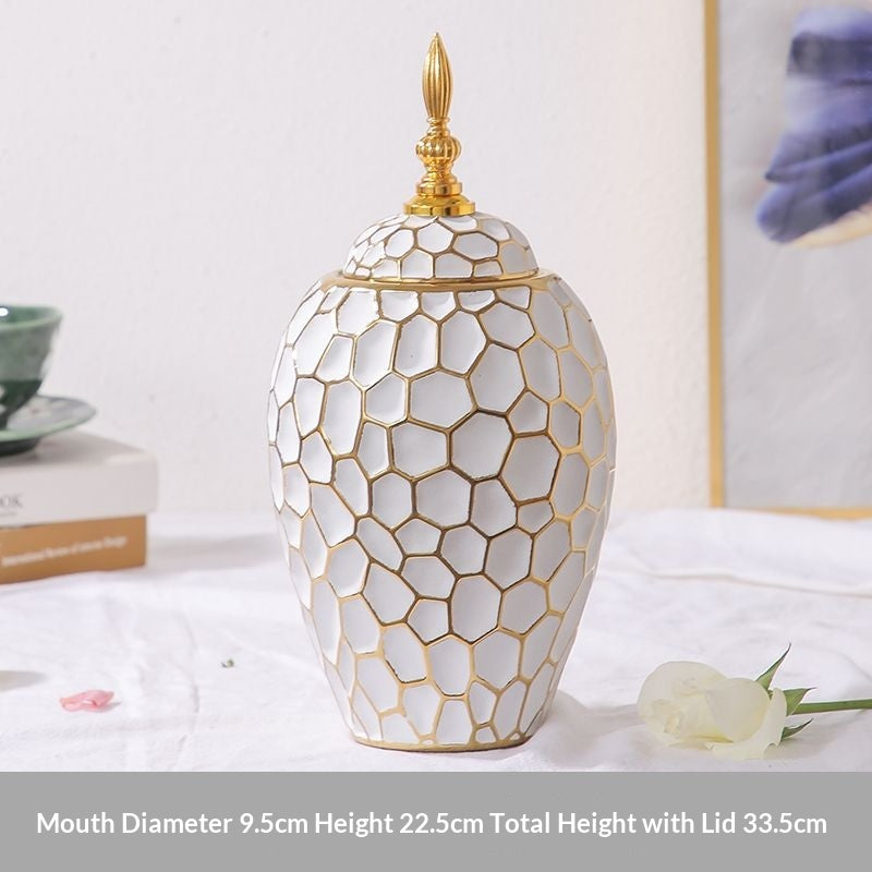 Nordic-style Gold-plated Ceramic Vase Creative Design