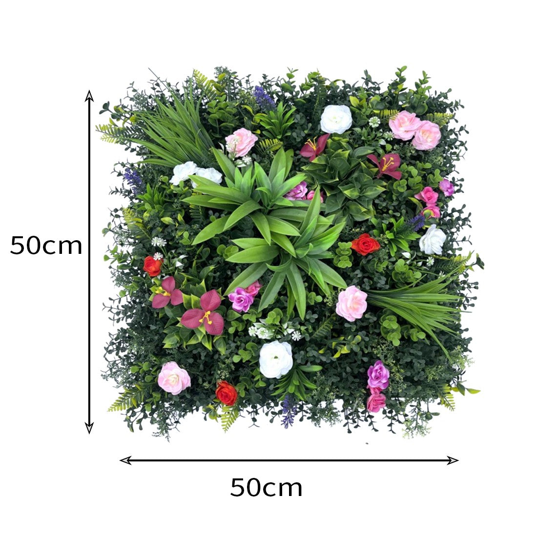 Artificial Living Wall Hedge Plant Panel In Outdoor UV Stable 50x50cm Fern UK