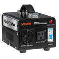 Spannungswandler-Transformator, 500VA, Aufwärts-/Abwärtstransformator, Konvertierung Von 110 V Auf 220 V & Von 220 V Auf 110 V, Mit US-, EU-Steckdose, Netzkabel, Schutzschalter