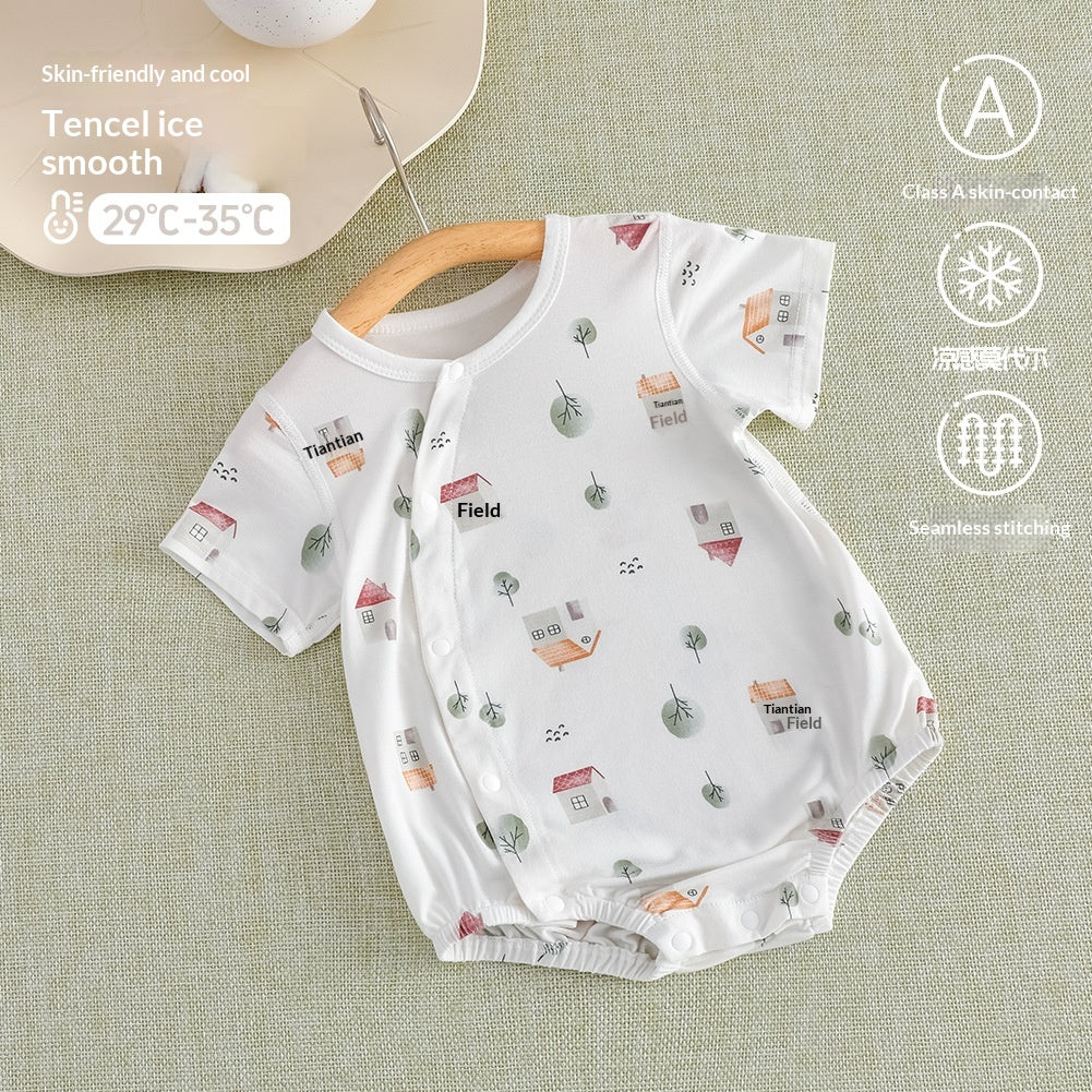 Modal Baby Romper, Summer Thin Bodysuit, Girls Short-sleeve One-piece Romper, Anyang Infant Clothing, Class A