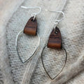 Retro Leather-wrapped Teardrop Earrings