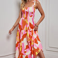 Backless Printed Beach-style Halter Dress