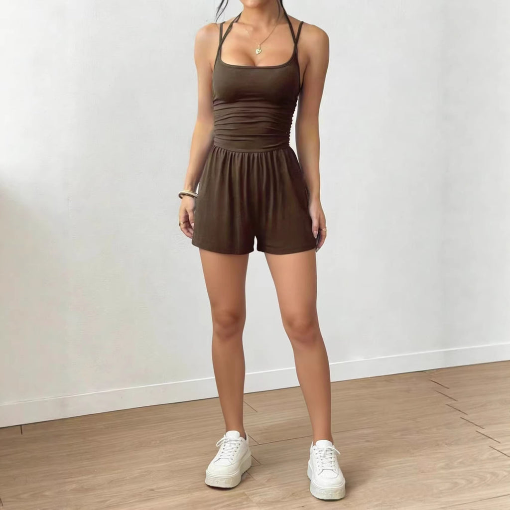 Sleeveless Strappy High-Waist Jumpsuit For Women