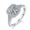 A 2-carat Luxury And Fashionable Light Luxury Jewelry Silver Ring Set With Top-quality Moissanite, S925 Silver Plated With Platinum