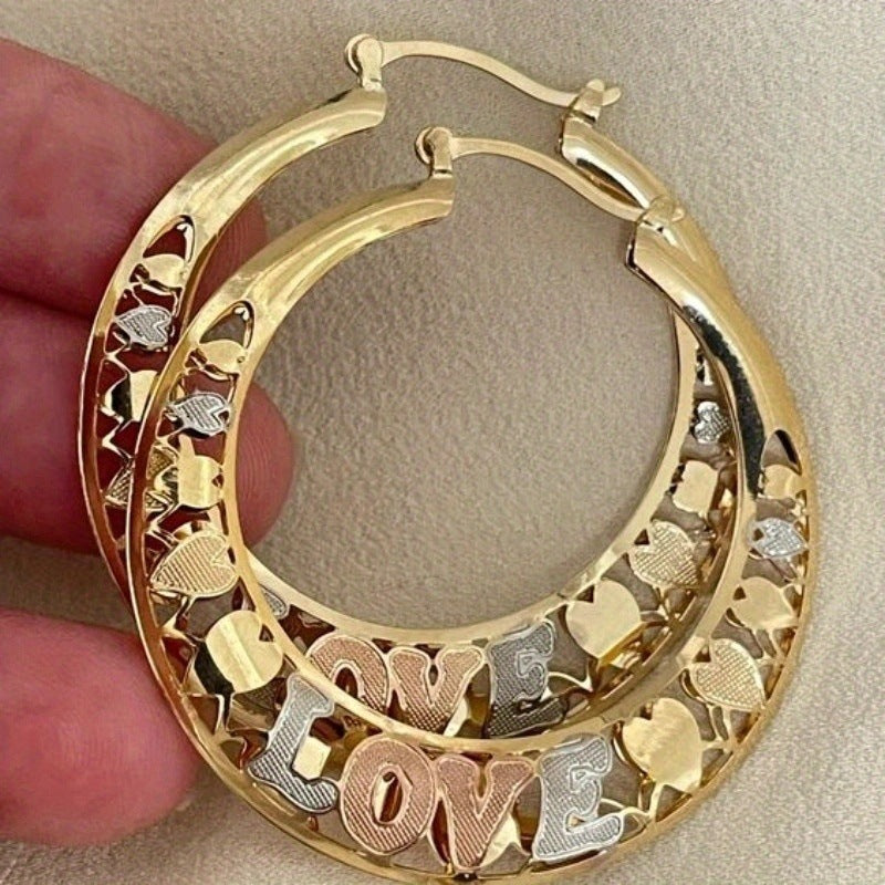 Loving-heart Letter Pattern Earrings For Women