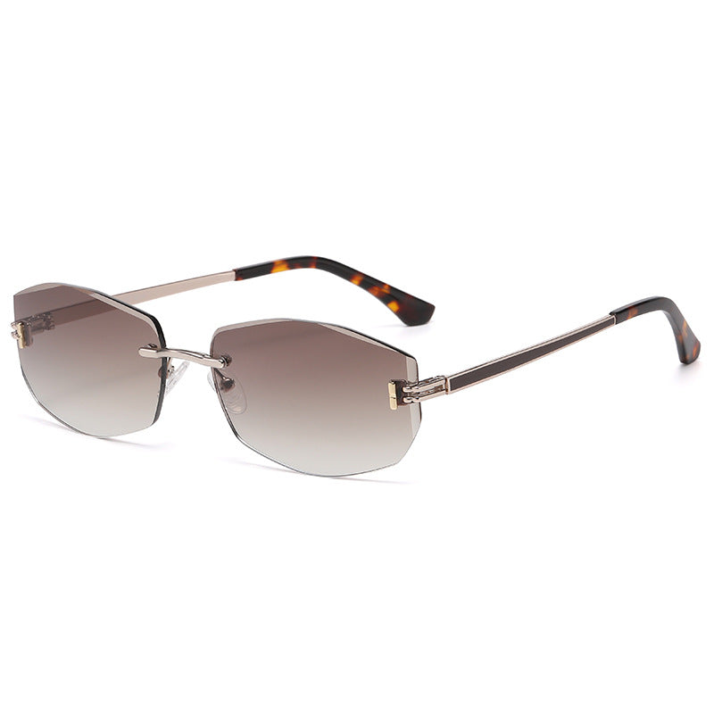 Frameless Cut Edge Metal Decorative Nylon Inner Degree Blue Film Driving Sunglasses