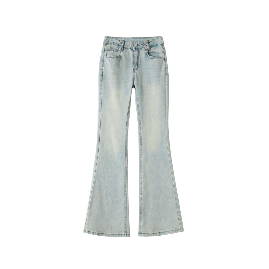 Light Blue American-Style Flared Jeans For Women