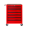 Rolling Metal Tool Chest With 7 Drawers, 20inch 7-Drawer Tool Chest Cabinet With Ball Bearing Drawer Slides, Steel Tool Storage Box Organizer -RED