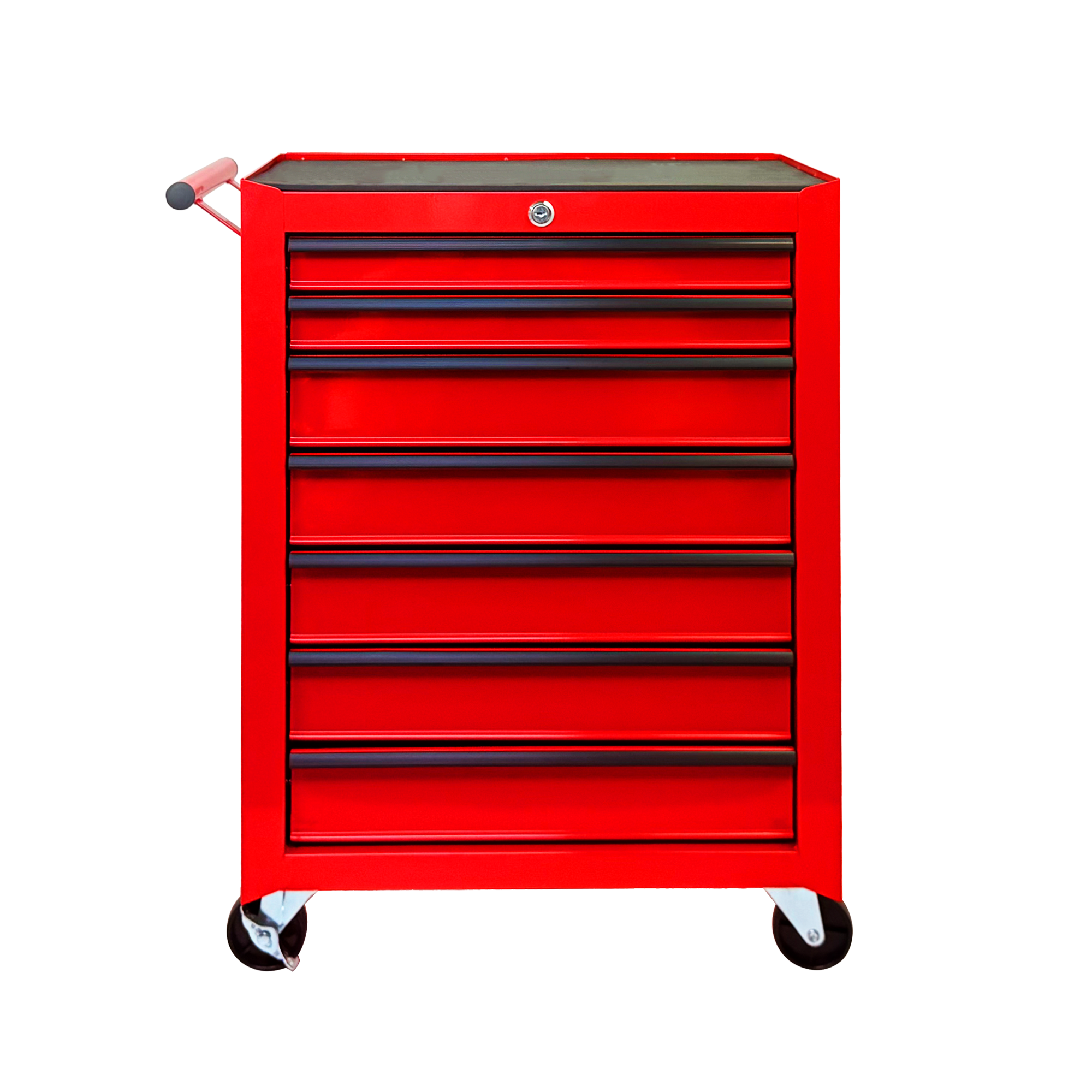 Rolling Metal Tool Chest With 7 Drawers, 20inch 7-Drawer Tool Chest Cabinet With Ball Bearing Drawer Slides, Steel Tool Storage Box Organizer -RED
