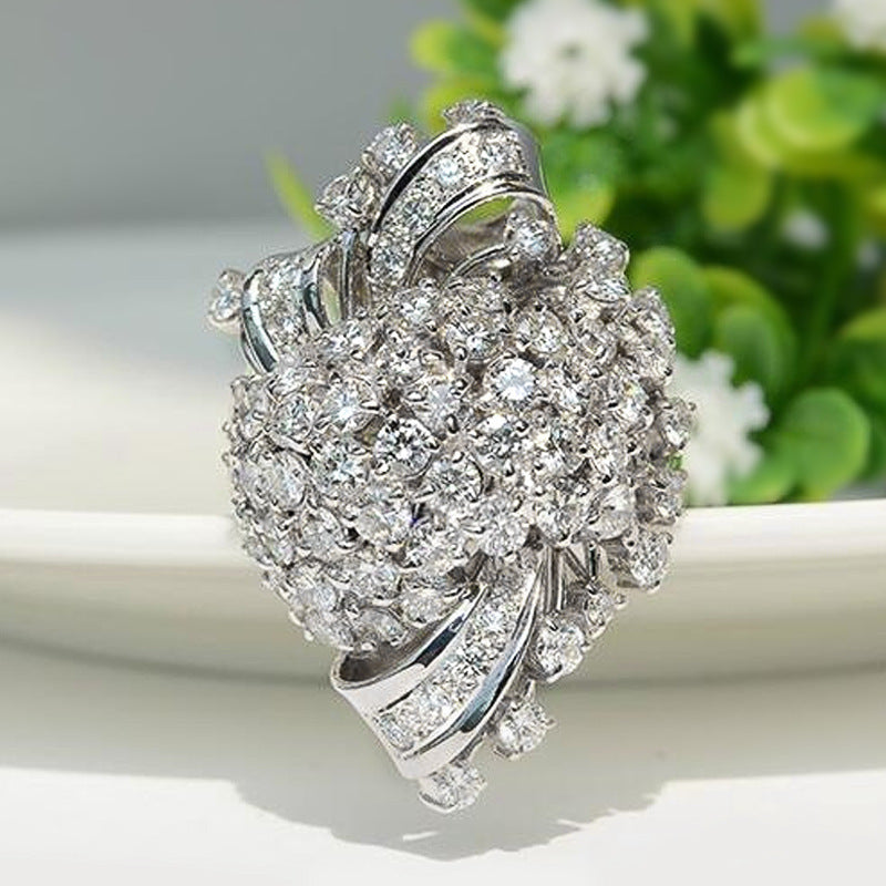 Light-luxury Uniquely Shaped Micro-pave Sparkling Ring