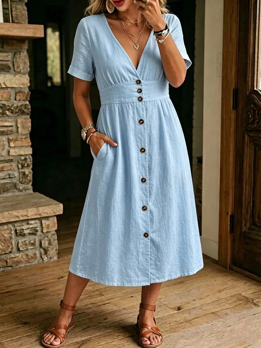 Women's Casual Loose Fashion Short-Sleeve Dress