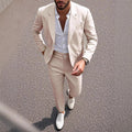 Mens Solid-Colored Business Suit Set