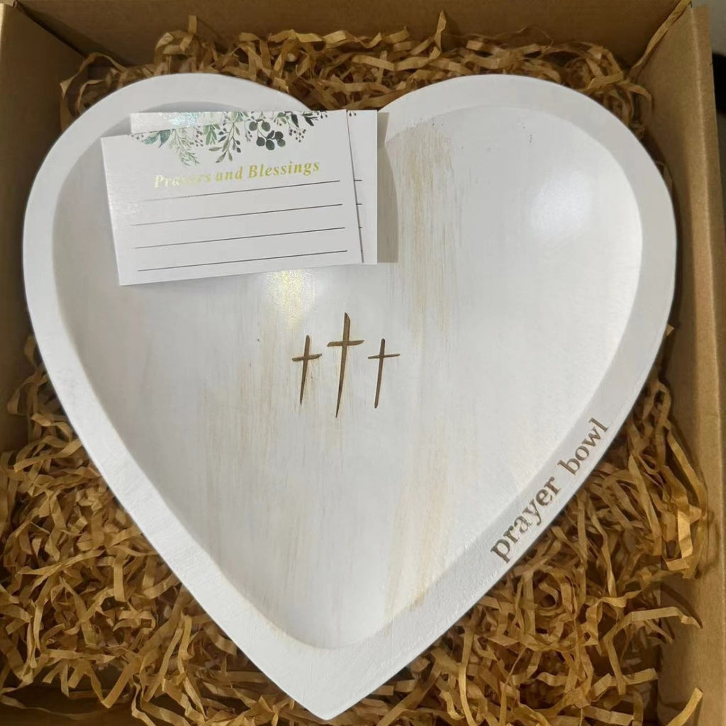 Personalized Heart-Shaped Prayer Bowl Resin Craft