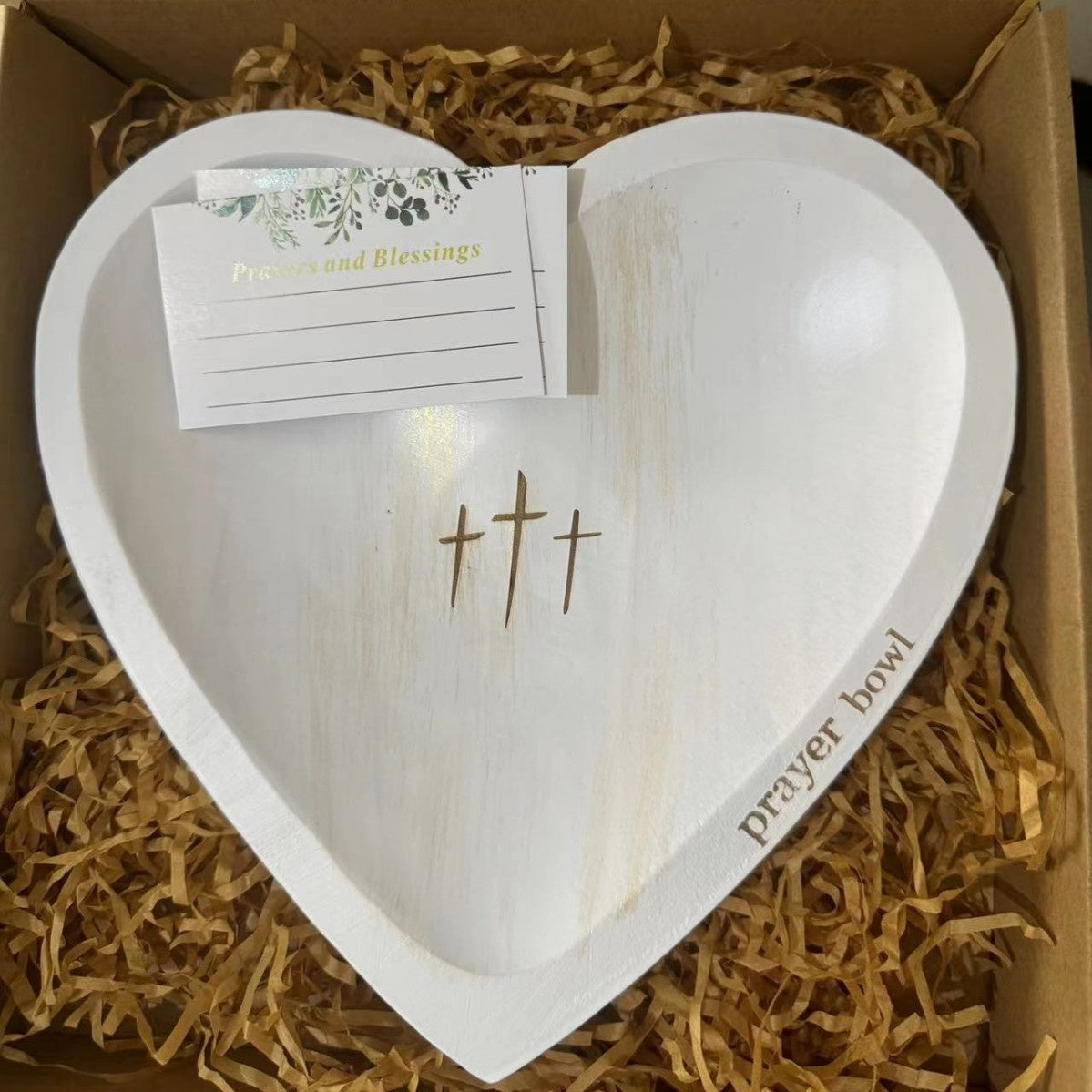 Personalized Heart-Shaped Prayer Bowl Resin Craft