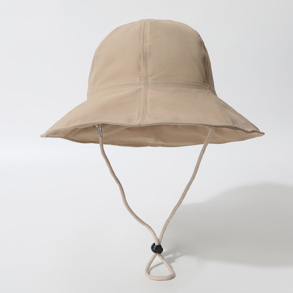 Women's Solid-color Adjustable Sun Hat With String And Ruffled Edge. Stylish And Casual. Perfect For Outdoor Outings, Vacations, Trips And Photo Shoots.