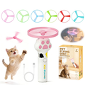 Cat Fetch Toy Launcher,Flying Disc Launcher Toy Rechargeable With 6 Flying Discs,Flying Cat Toy Disc Launcher For Kitten Dog Playing Interactive Hunting Tracking Toys For Outdoor Indoor