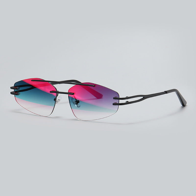 YSM8003 New Fashionable Polygonal Cut-Edge Frameless Sunglasses