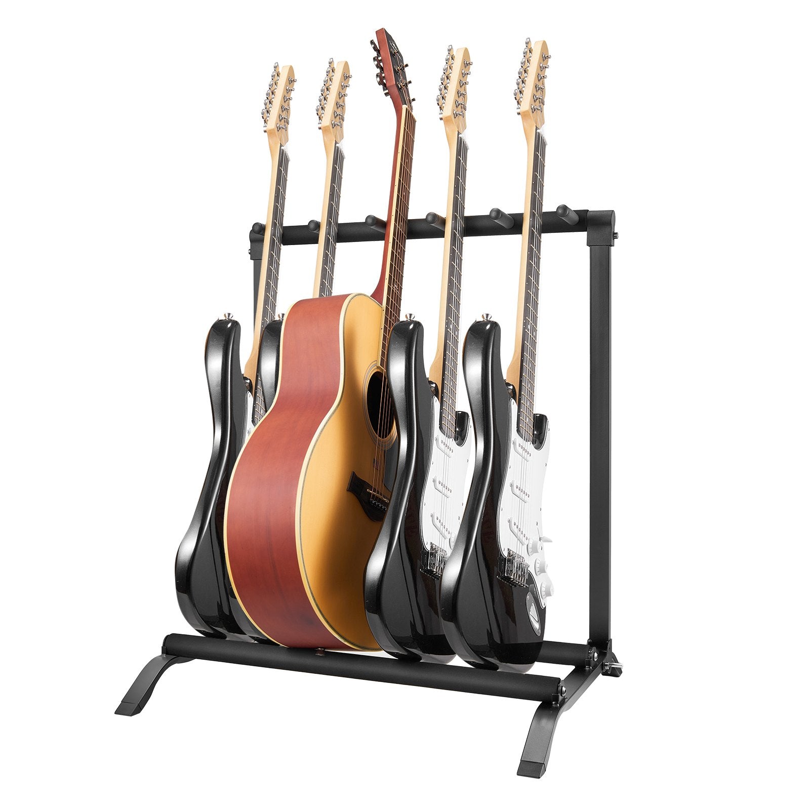 5-Slot Guitar Stand for Up to 5 Guitars, Floor-Standing Multi-Guitar Display, Foldable Rack with Non-Slip Base