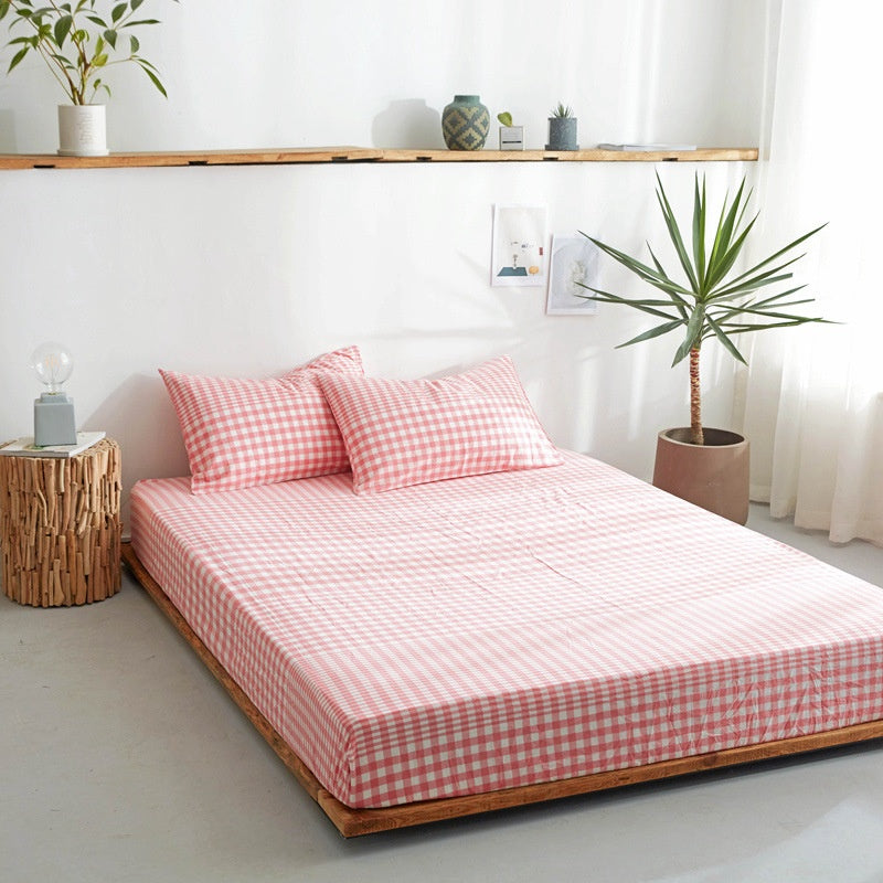 Cotton Yarn-Dyed Washed Cotton Fitted Sheet Mattress Protector