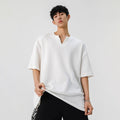 Textured Small V-neck Short-sleeve T-shirt For Men