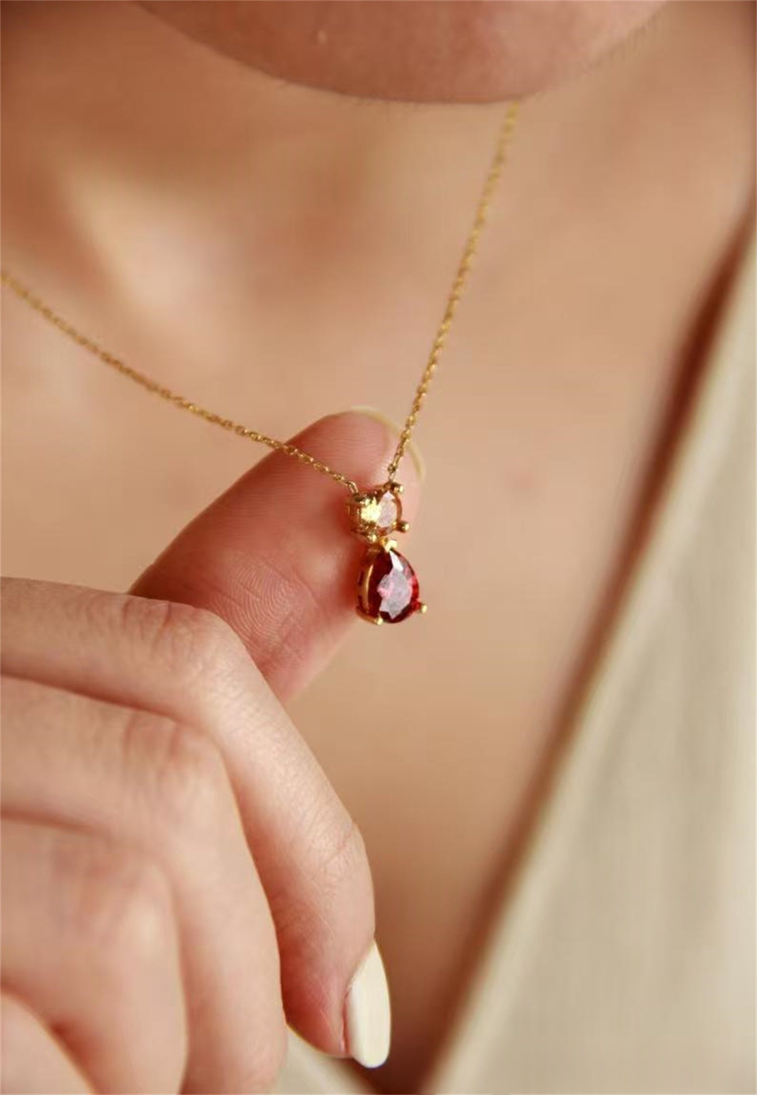 Clavicle Chain Gold-plated Diamond Lovers