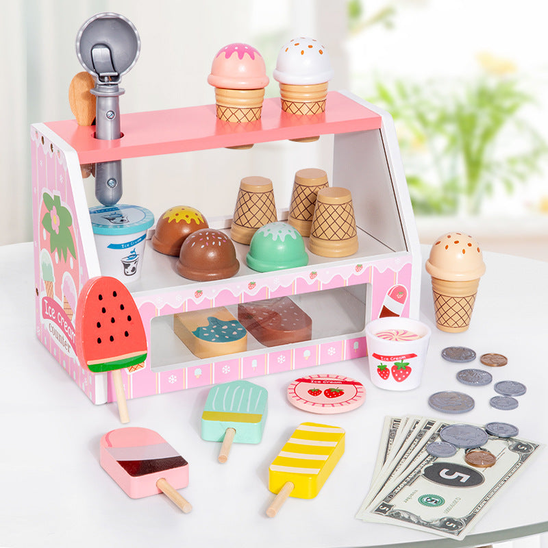 Wooden Simulation Ice Cream Playset