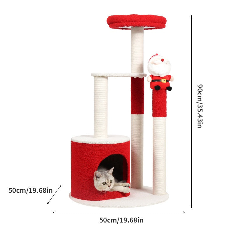 Promotional Christmas Tree Cat Climbing Frame All-in-One Sisal Cat Scratching Post