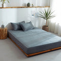 Cotton Yarn-Dyed Washed Cotton Fitted Sheet Mattress Protector