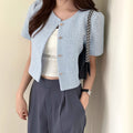 Versatile Bubble-Sleeve Coarse-Woven Short Coat For Women