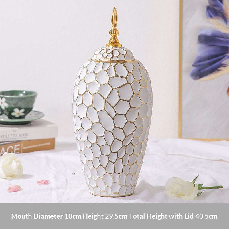 Nordic-style Gold-plated Ceramic Vase Creative Design
