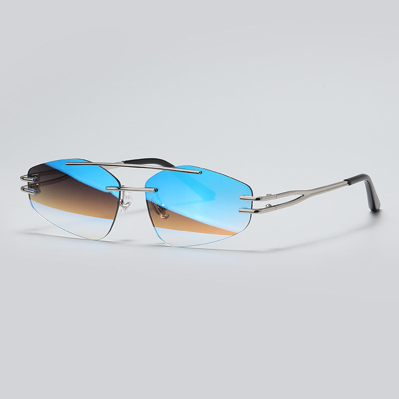 YSM8003 New Fashionable Polygonal Cut-Edge Frameless Sunglasses