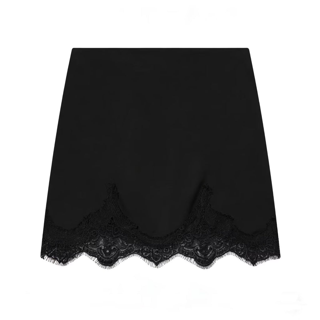 New Stylish High-Waisted Sexy Lace-Patchwork Bodycon Mini Skirt