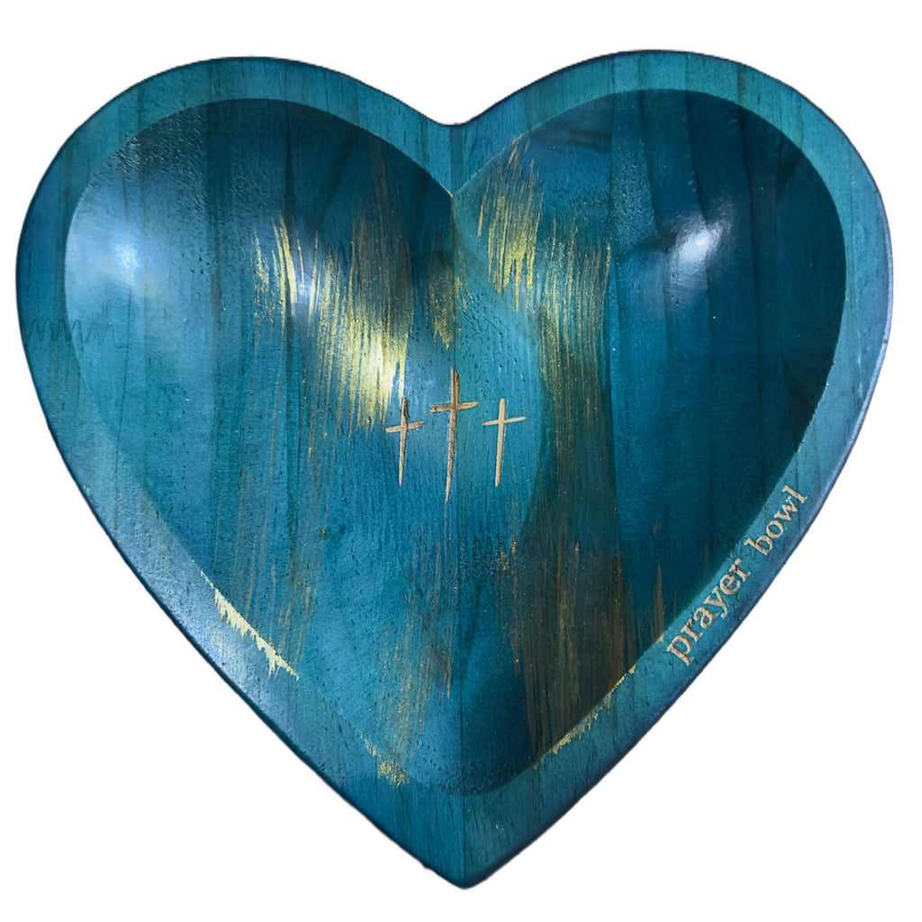 Personalized Heart-Shaped Prayer Bowl Resin Craft