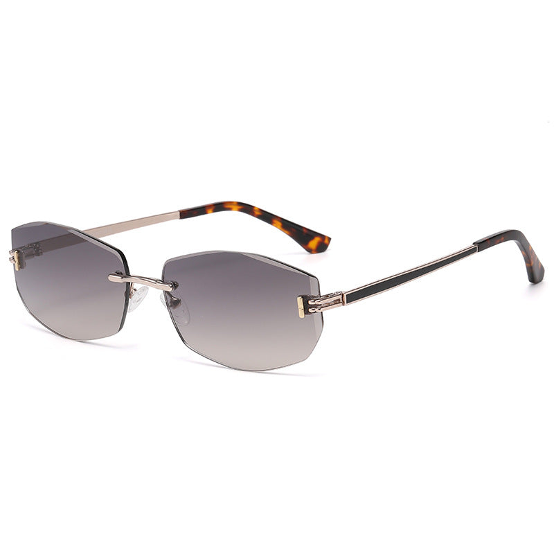 Frameless Cut Edge Metal Decorative Nylon Inner Degree Blue Film Driving Sunglasses